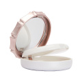 Customized wholesale blush compact case private label clear blush packaging empty round powder blush case with mirror